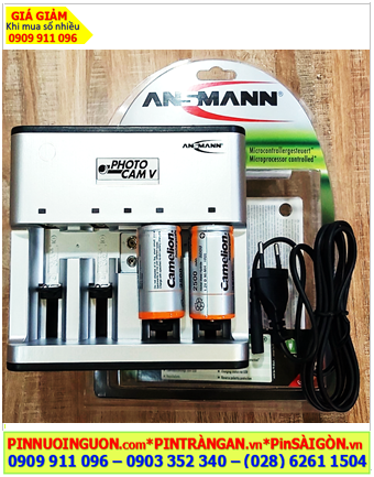 Ansman Photocam V, Bộ sạc 4viên pin C - Kèm sẳn 2 pin sạc Camelion NH-C2500BP2 (C2500mAh-1.2v) chính hãng